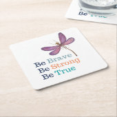 Brave Strong True Dragonfly Rechteckiger Pappuntersetzer (angewinkelt)