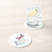 Brave Strong True Dragonfly Runder Pappuntersetzer (Vor Ort)