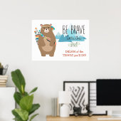 Brave Tribal Bear Niedliches Kinderzimmer Poster (Heimbüro)