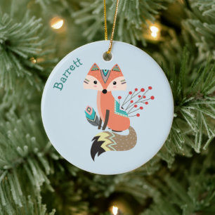 Brave Tribal Fox Personalisiert Keramik Ornament