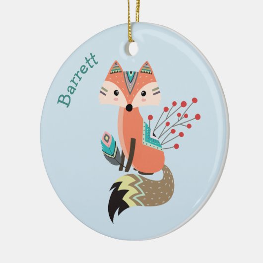 Brave Tribal Fox Personalisiert Keramik Ornament (Links)