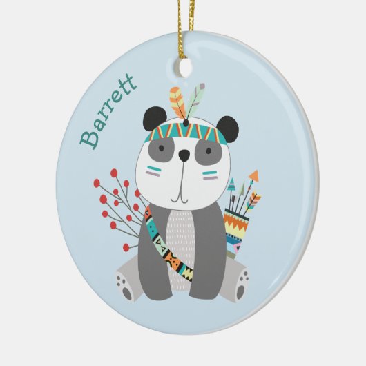 Brave Tribal Panda Bär Personalisiert Keramik Ornament (Links)