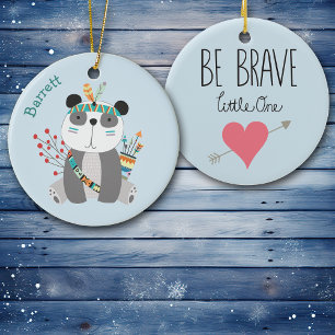 Brave Tribal Panda Bär Personalisiert Keramik Ornament