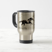 Brave~ Wild Mustang und Quote Travel Mug Reisebecher (Vorderseite Links)