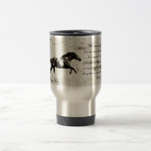 Brave~ wilde Mustang-und Zitat-Reise-Tasse Reisebecher