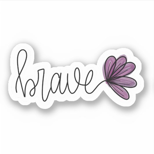 Brave Word Blume Notebook | Die Aufkleber (Vorderseite)