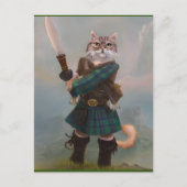 Braveheart Scotland Highlander Cat Scotland Card Postkarte (Vorderseite)