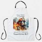 Braver Feuerwehrmann in Aktion inmitten wirbelnder Schürze (Vorderseite)