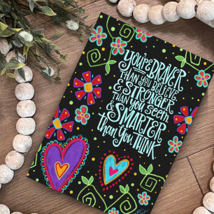 "Braver, schlauer, stärker Spaß Inspiration Zitat Karte