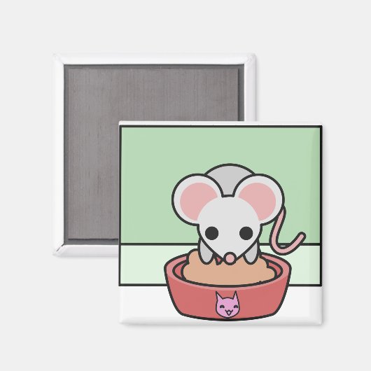 Bravery Cat Rat Magnet (Vorderseite/Rückseite)