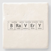 BRaVErY-Elementsymbole Periodische Tabellenwörter Steinuntersetzer (Vorderseite)