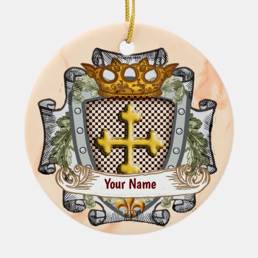 Braves Familienwappen Keramik Ornament (Vorne)