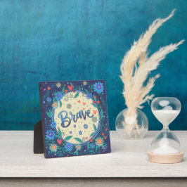 Braves inspirierendes Herz Hübsch Blau Fotoplatte