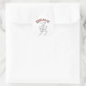 Braves Kanji-Symbol Runder Aufkleber (Tasche)