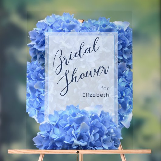 Bravest Blue Brautparty Floral Begrüßungszeichen Acrylschild (Neutral)