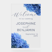 Bravest Blue Wedding Begrüßung Akryllische Zeichen Acrylschild (Vorderseite)