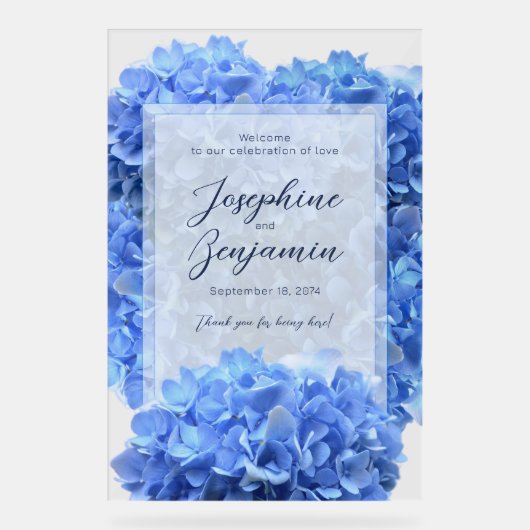 Bravest Blue Wedding Willkommensschild Acrylschild (Vorderseite)