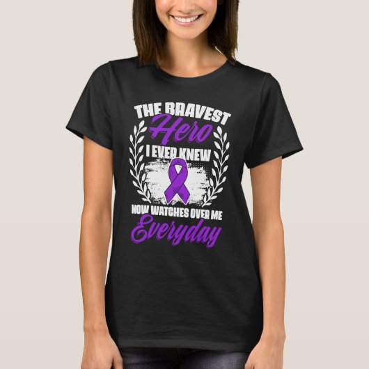 Bravest Hero Ever Knew  Lupus Purple Ribbon Lupus  T-Shirt (Vorderseite)