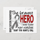 Bravest Hero I. kannte Hirnkrebs Postkarte (Vorne/Hinten)