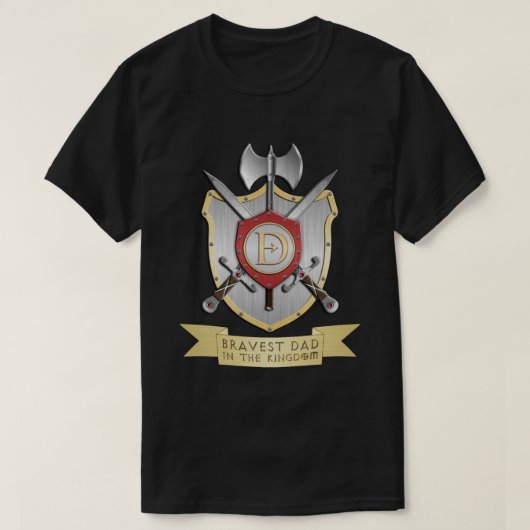 Bravest Vater im Königreich Wappen T-Shirt (Design vorne)