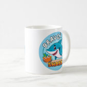 Bravo-Aufkleber, Haikleber Kaffeetasse (VorderseiteRechts)