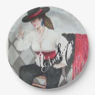 BRAVO BLACK & WHITE PARTY MONOGRAM PAPPTELLER