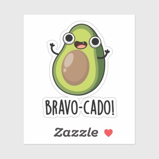 Bravo-cado Funny Avocado Pub Aufkleber (Blatt)