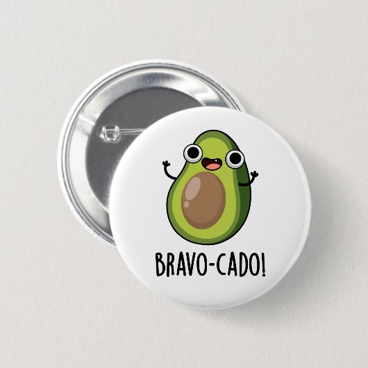 Bravo-cado Funny Avocado Pub Button (Vorne & Hinten)