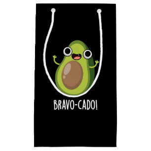 Bravo-cado Funny Avocado Pun Dark BG Kleine Geschenktüte