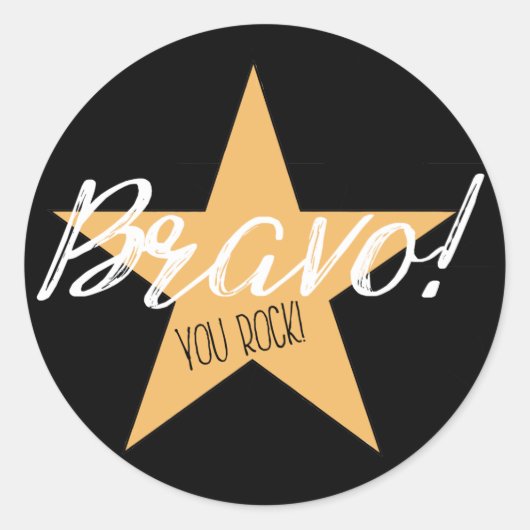 "BRAVO! DU ROCK!" RUNDER AUFKLEBER (Vorderseite)