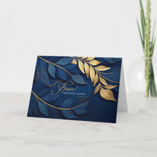 Bravo Graduate Herzlichen Glückwunsch Navy Blue Bo Karte