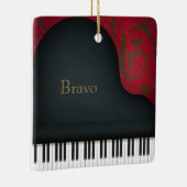 "Bravo" Grand Piano Charming Musical Keepake Keramikornament (Rechts)