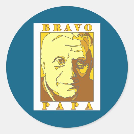 Bravo Papa New Pe Benedict Xvi _1 Runder Aufkleber (Vorderseite)