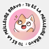 Bravo Tu Es La Meilleure Kawaii Cat Sticker (Vorderseite)