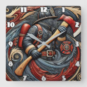Bravour durch Feuer und Kunst Quadratische Wanduhr (Vorderseite)