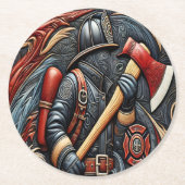 Bravour durch Feuer und Kunst Runder Pappuntersetzer (Vorderseite)