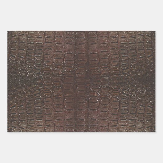 Brawn Alligator Skin Print veraltet Geschenkpapier Set (Vorderseite 3)