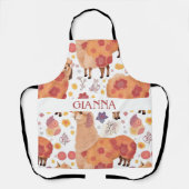 Brawn Alpaca Watercolor Farbenfrohe Muster Schürze (Vorderseite)
