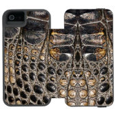 Brawn American Alligator Skin Texture Incipio iPhone Geldbeutel-Hülle (Folio Geöffnet)