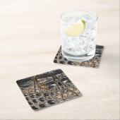 Brawn American Alligator Skin Texture Rechteckiger Pappuntersetzer (Vor Ort)