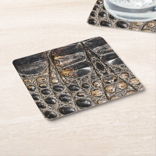 Brawn American Alligator Skin Texture Rechteckiger Pappuntersetzer (angewinkelt)