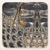 Brawn American Alligator Skin Texture Rechteckiger Pappuntersetzer (Vorderseite)