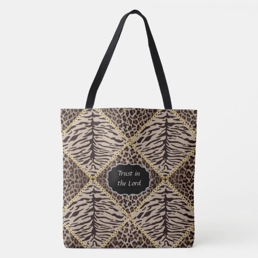 Brawn Animal Print Diamond Chain Tasche (Vorderseite)