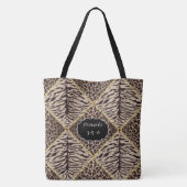 Brawn Animal Print Diamond Chain Tasche (Rückseite)