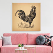 Brawn Antique Rooster Illustration Hühnerart Leinwanddruck (Insitu (Wohnzimmer))