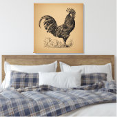 Brawn Antique Rooster Illustration Hühnerart Leinwanddruck (Insitu (Schlafzimmer))