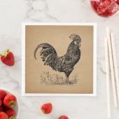 Brawn Antique Rooster Illustration Hühnerart Serviette (Beispiel)