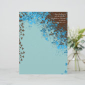 Brawn & Aqua Blue Blätter Letterhead (Stehend Vorderseite)