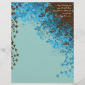 Brawn & Aqua Blue Blätter Letterhead (Vorderseite)