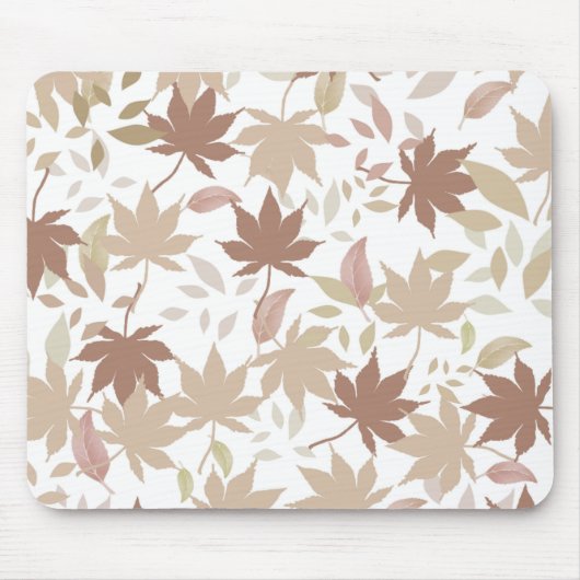 Brawn Autumn Floral Blätter Y2K Muster Mousepad (Vorne)